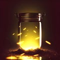 Glass Jar of Fireflies Royalty Free Stock Photo
