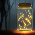 Glass Jar of Fireflies Royalty Free Stock Photo