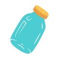 Glass jar flat design long shadow color icon