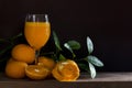 Glass jar of fresh orange juice Royalty Free Stock Photo