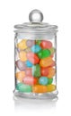 Glass jar full of colorful hard candies