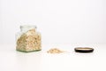 Glass Jar Full On Fine Oats Royalty Free Stock Photo