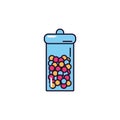 Glass jar hard candy sweet and candies icon line fill Royalty Free Stock Photo