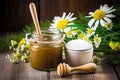 glass jar of homemade natural face mask ingredients