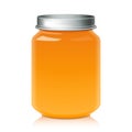 Glass Jar For Honey, Jam, Jelly or Baby Food Puree Mock Up Template Royalty Free Stock Photo