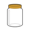 Glass jar isolated. Mason Jar Half Gallon. vector illustration Royalty Free Stock Photo