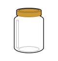 Glass jar isolated. Mason Jar Half Gallon. vector illustration Royalty Free Stock Photo