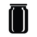 Glass jar for jam or honey icon, simple style