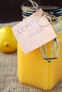 Glass jar with lemon cream curd Royalty Free Stock Photo