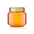 Glass Jar Mock Up For Honey, Jam, Jelly or Baby Food Puree Royalty Free Stock Photo