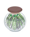 A Glass Jar of Mung Bean Pods Royalty Free Stock Photo