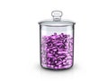 Glass jar with music note symbols