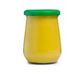 Glass jar mustard Royalty Free Stock Photo