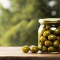 Glass jar of olives, empty blank generic product packaging mockup