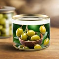 Glass jar of olives, empty blank generic product packaging mockup