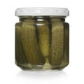 Glass jar of pickled cucumber