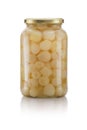 Glass Jar of Pickled Onions Royalty Free Stock Photo