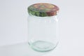 Glass jar for preserving food. Cans for home preparations