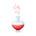 Glass Jar with Red Love Potion as Magical Object and Witchcraft Item Vector Illustration