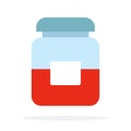 Glass jar for spice with paprika vector flat isolated