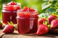 ripe strawberries, on the background of a strawberry field, orchard, sunny day Royalty Free Stock Photo