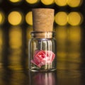 Glass jar tied with a ribbon. Stopper USB flash drive, Original flash drive. Rose in a flask. Glass USB Flash Drive. Wedding flash