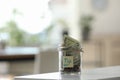 Glass jar with tips on table indoors. Space for text Royalty Free Stock Photo