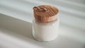 Glass Jar with White Sugar Royalty Free Stock Photo