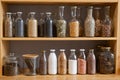 Glass jars with cereals in an eco friendly store. The concept of a grocery store without plastic disposable packaging Royalty Free Stock Photo