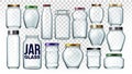 Glass Jars Collection In Different Form Set Vector Royalty Free Stock Photo