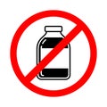 Glass jars forbidden sign. Vector illustration of a collection of prohibition signs Royalty Free Stock Photo