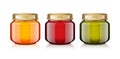 Glass Jars set Mock Up. For Honey, Jam, Jelly or Baby Food Puree Royalty Free Stock Photo