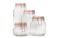 Glass jars with tight-fitting lids for bulk products such as cereals, etc.