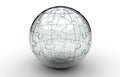 Glass jigsaw puzzle sphere Royalty Free Stock Photo