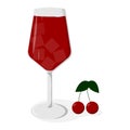 glass juce with fruits. vector illustration