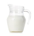Glass jug of fresh milk isolated Royalty Free Stock Photo