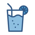 Glass juice line vector icon which can easily modify or edit