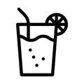 Glass juice line vector icon which can easily modify or edit