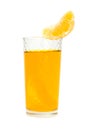 Glass of juice with the lobule of orange Royalty Free Stock Photo