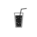 Glass of juice restaurant cocktail lemonade drink drink black icon sign on white background