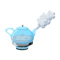 Glass kettle with boiling water and steam Royalty Free Stock Photo