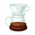 Glass Kettle for Making Tea or Coffee Vector Illustrated Element. Useful Household Item