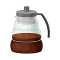 Glass Kettle for Making Tea Vector Illustrated Element. Useful Household Item