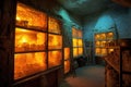 glass kiln with glowing hot interior Royalty Free Stock Photo