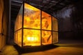 glass kiln with glowing hot interior Royalty Free Stock Photo