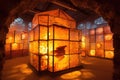 glass kiln with glowing hot interior Royalty Free Stock Photo