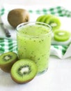 Glass of kiwi juice and fresh fruits Royalty Free Stock Photo