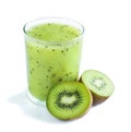 Glass of kiwi juice and fresh fruits Royalty Free Stock Photo