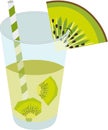 Glass of kiwi juice summer refreshment