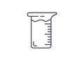 Glass laboratory beaker for measuring volume of liquids